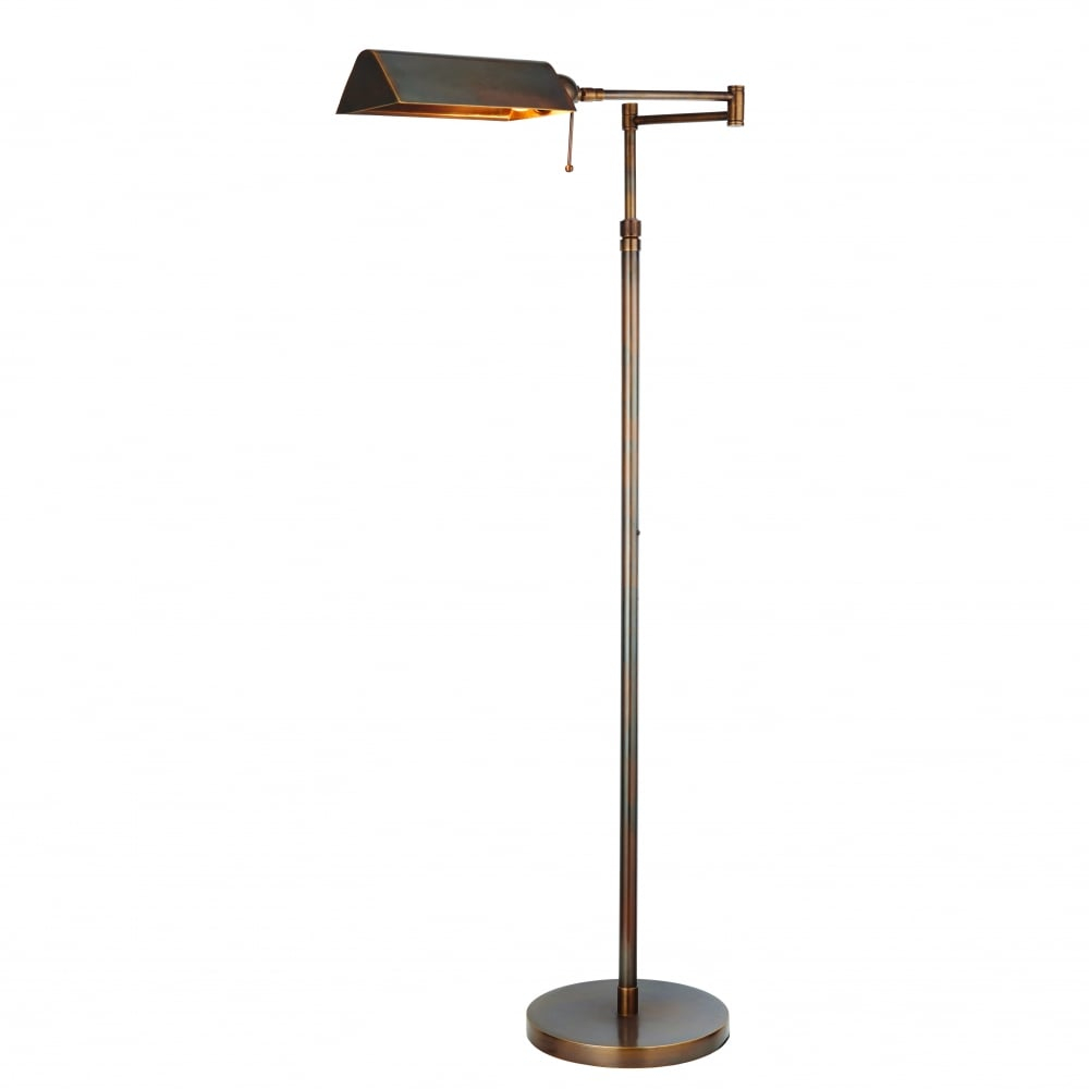 Clarendon Traditional Solid Brass Swing Arm Floor Lamp In Dark Antique Finish for measurements 1000 X 1000