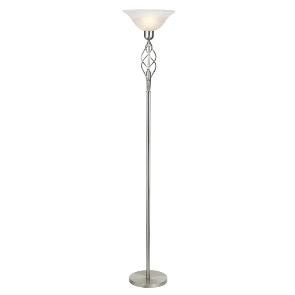 Classic Torchiere Floor Lamp Uplighter Light In Satin Silver Finish pertaining to size 1000 X 1000