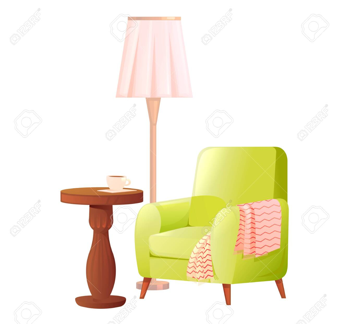 Comfortable Chair Next To The Floor Lamp And Coffee Table With for size 1300 X 1241