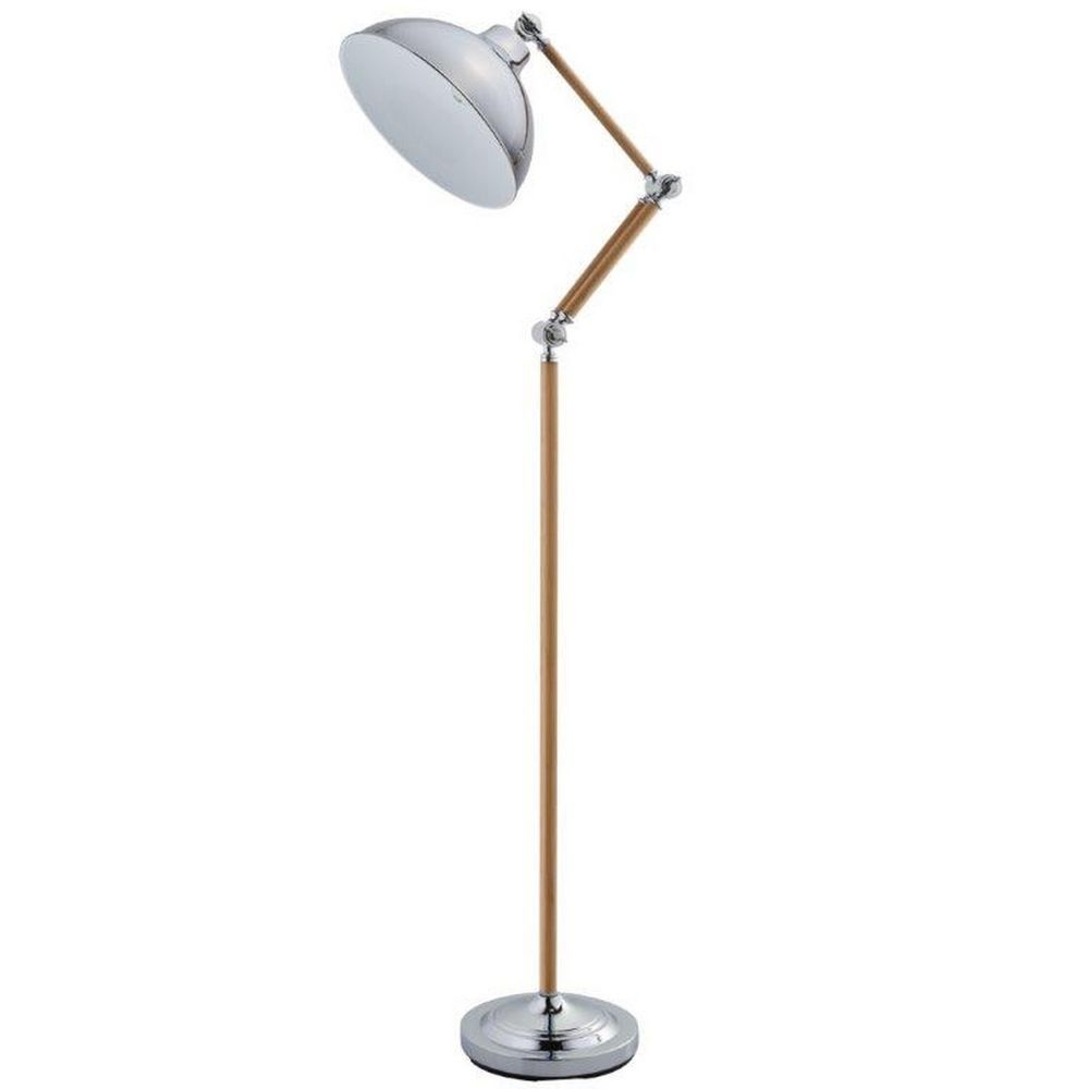 Contemporary Angled Chrome Industrial Floor Lamp Standing regarding size 1000 X 1000