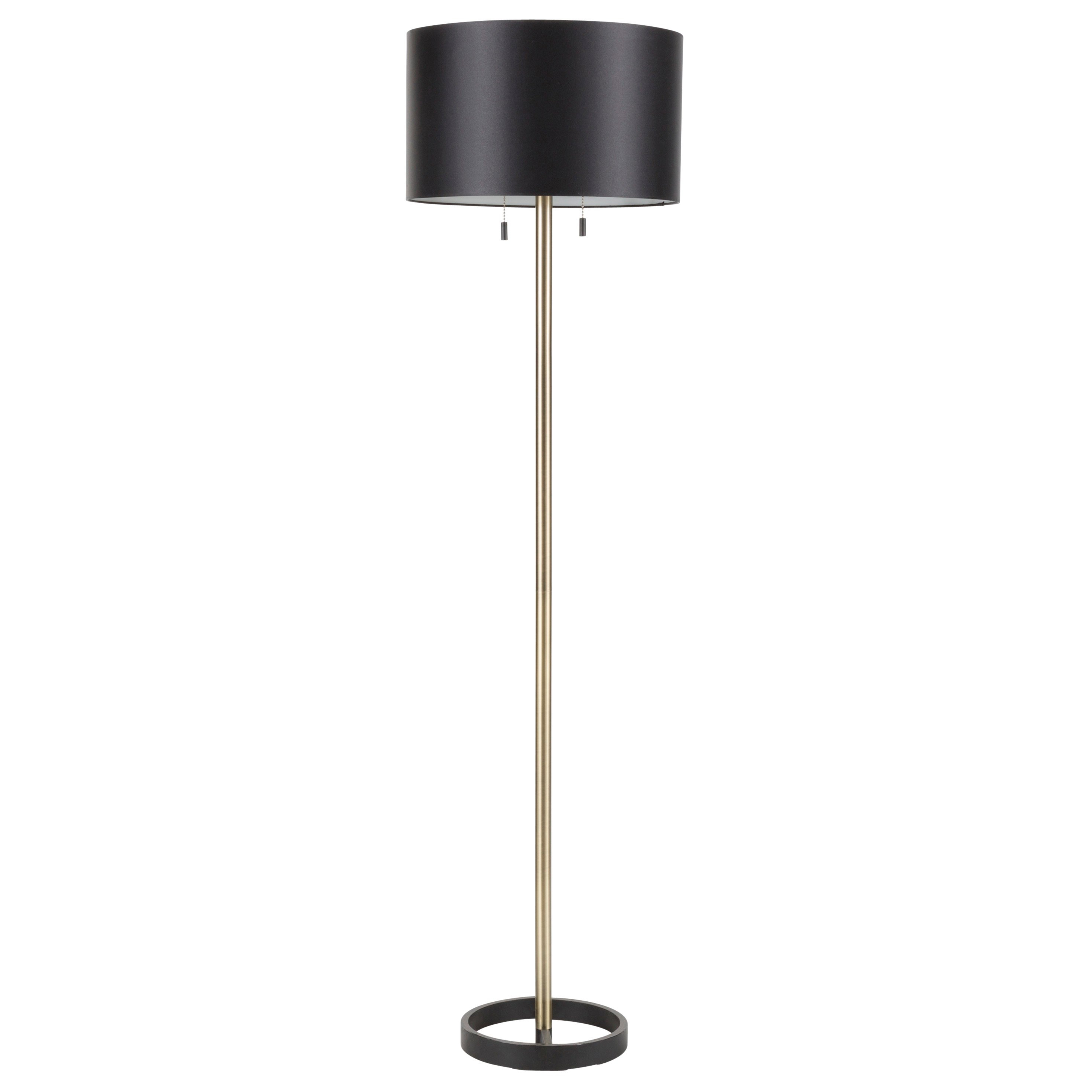 Contemporary Black Floor Lamp With Gold Accents Hilton throughout proportions 2940 X 2940