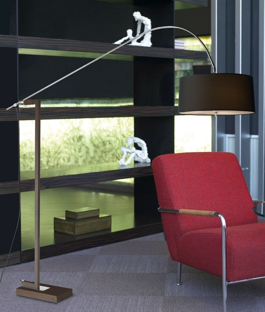 Contemporary Chrome Extendable Floor Lamp With Shade throughout proportions 849 X 1000