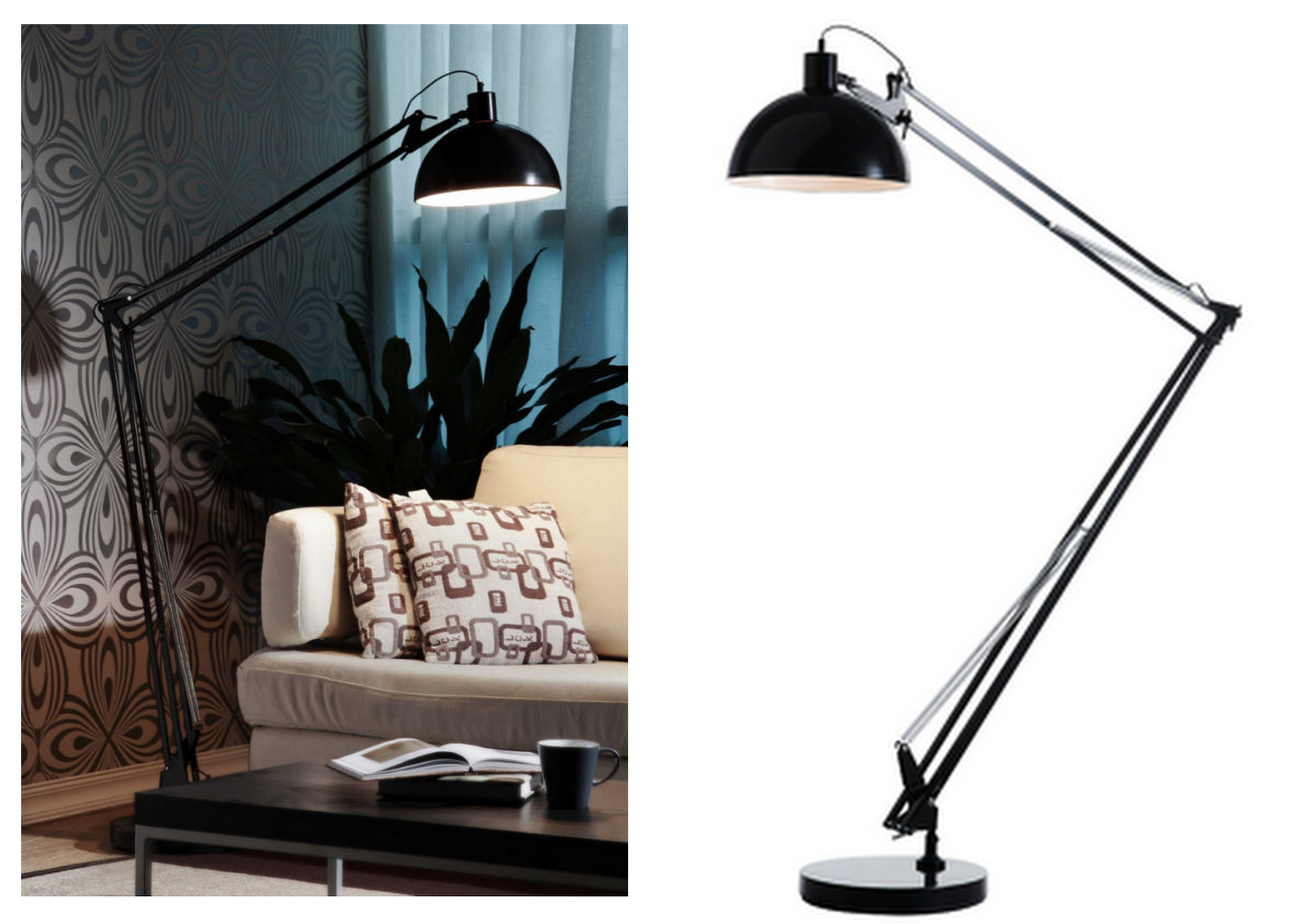 Contemporary Floor Lamp With Table Attached Brass End for measurements 5120 X 3620