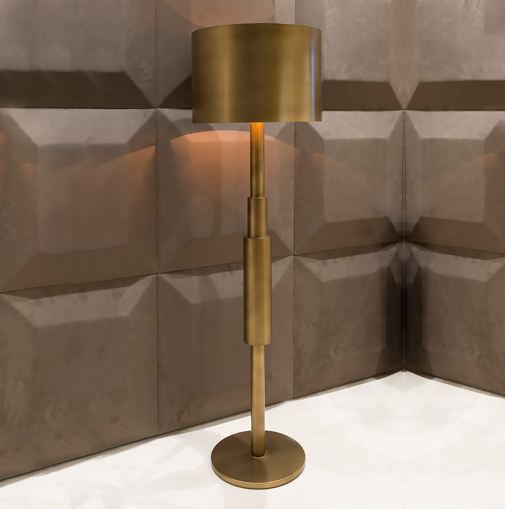 Contemporary Italian Burnished Brass Floor Lamp Lamps intended for dimensions 987 X 995