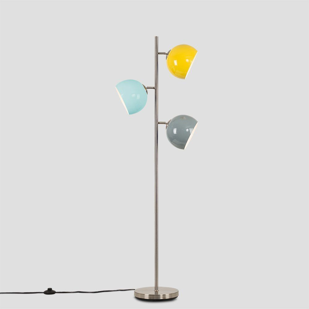 Contemporary Style 3 Way Brushed Chrome Floor Lamp With Mini intended for proportions 1000 X 1000