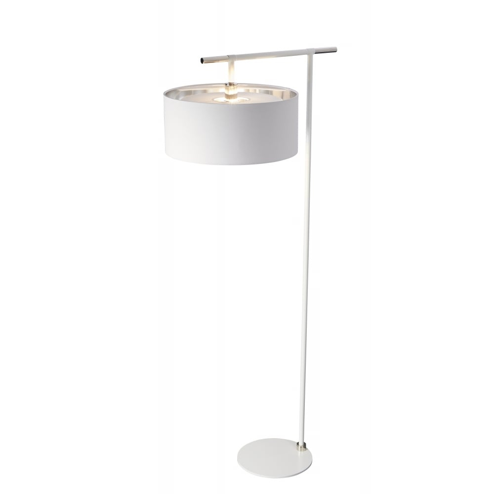 Contemporary White And Polished Nickel Floor Lamp in dimensions 1000 X 1000