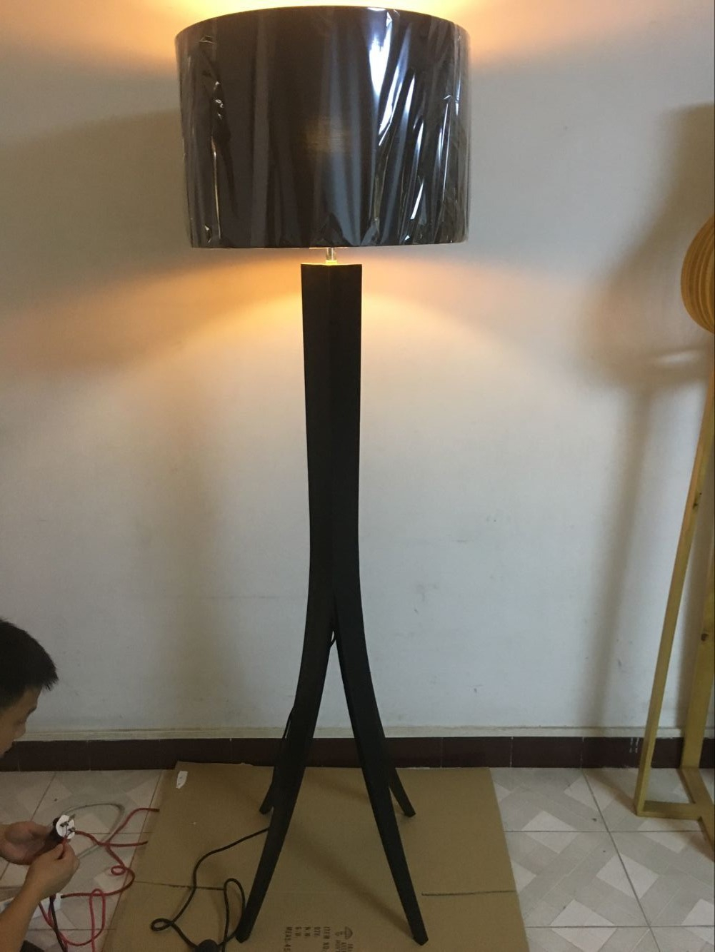 Contemporary Wood Pvc Floor Lamp For Living Room 1093f for dimensions 1001 X 1334