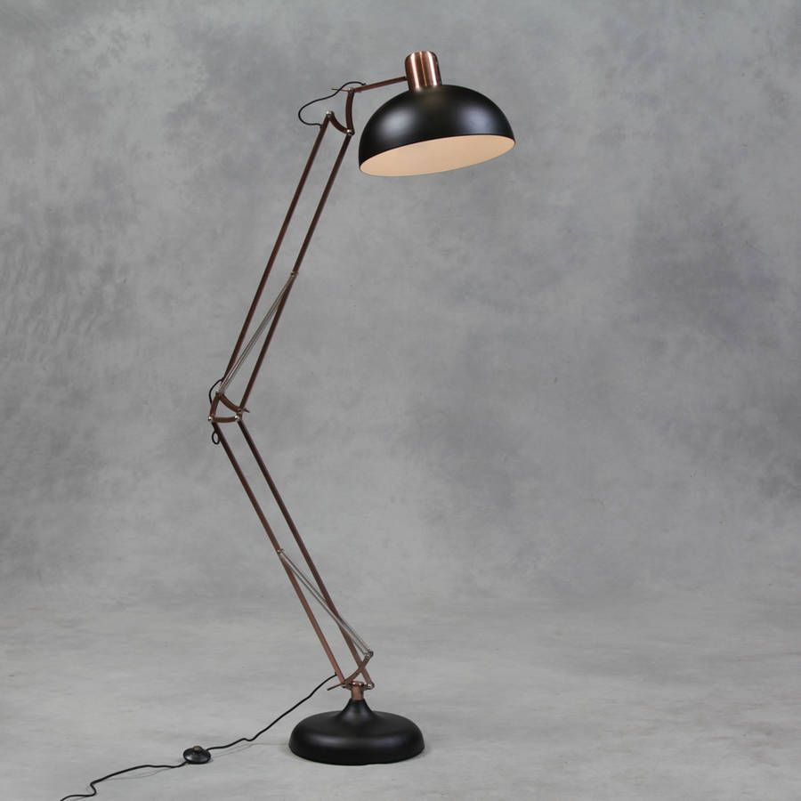 Copper And Matt Black Floor Lamp Large Floor Lamp Black within size 900 X 900
