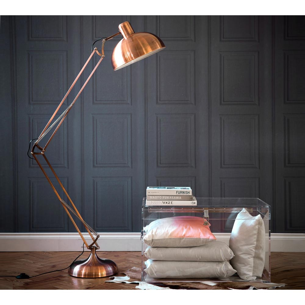 Copper Angled Floor Lamp French Bedroom Company pertaining to size 1000 X 1000