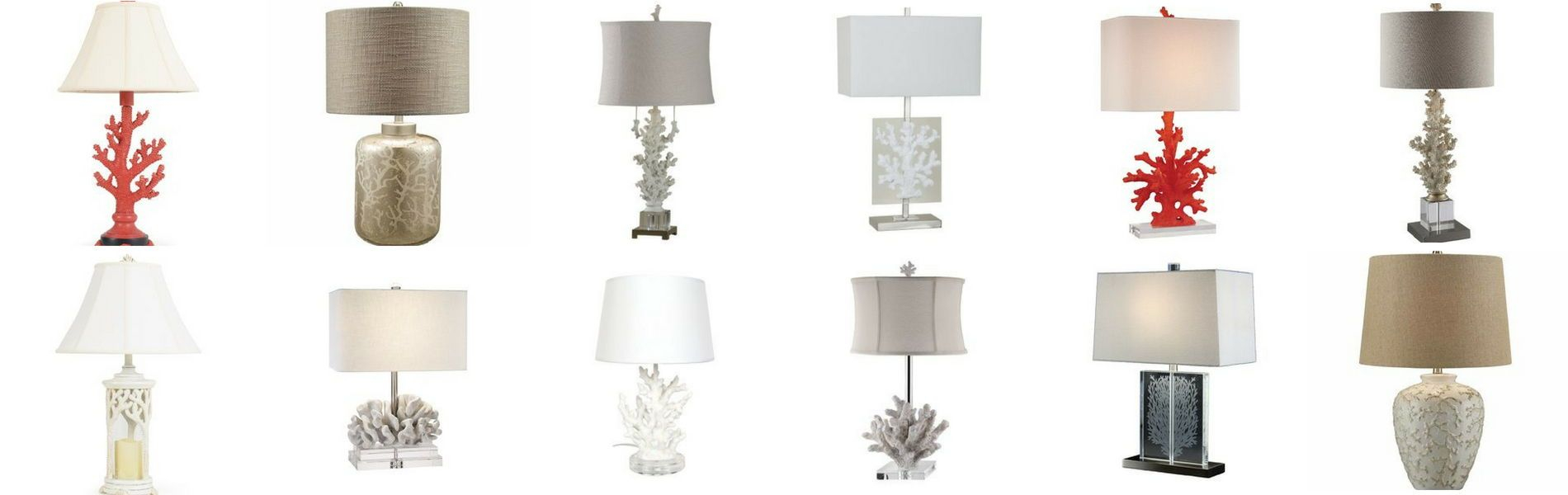 Coral Lamps Discover The Best Coral Themed Table Lamps And within proportions 1900 X 600