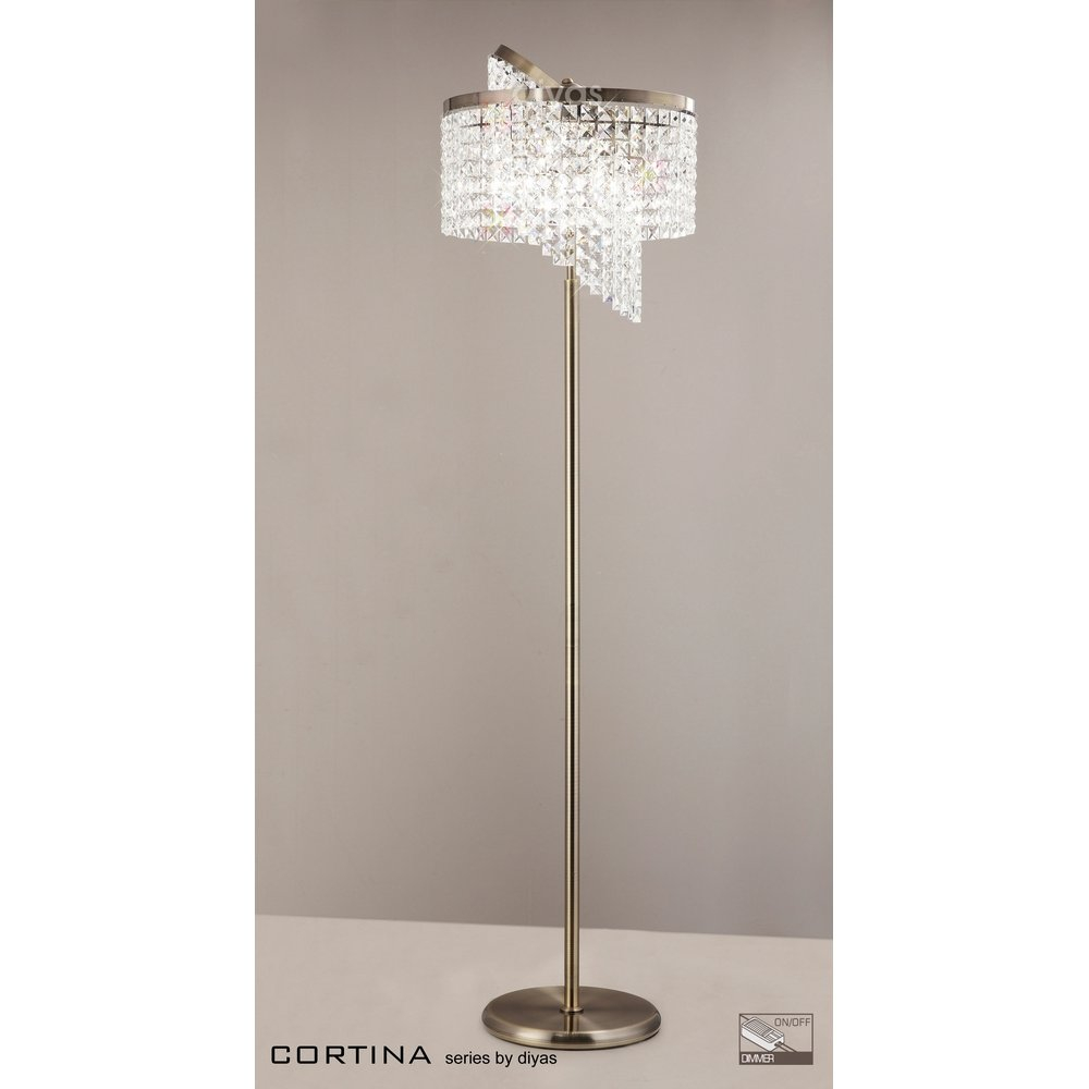 Cortina Floor Lamp 6 Light Antique Brasscrystal Vintage for dimensions 1000 X 1000