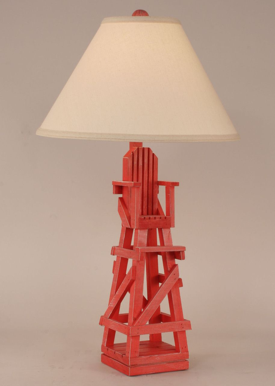 Cottage Red Lifeguard Chair Lamp Beach House Style Fish for size 914 X 1280