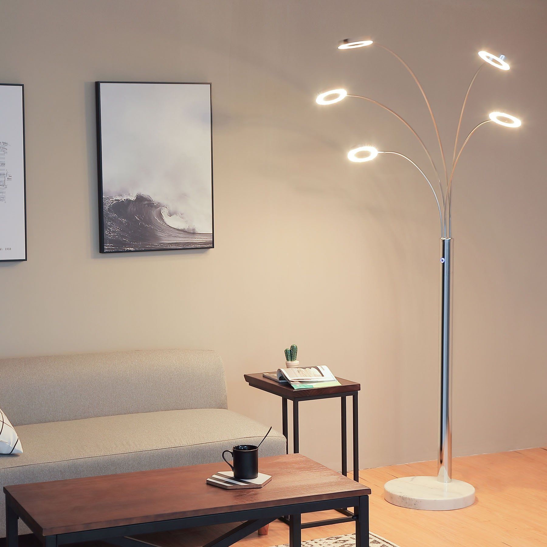 Coz Bright Led Floor Lamp With 5 Dimmable Lights Modern with regard to proportions 1800 X 1800