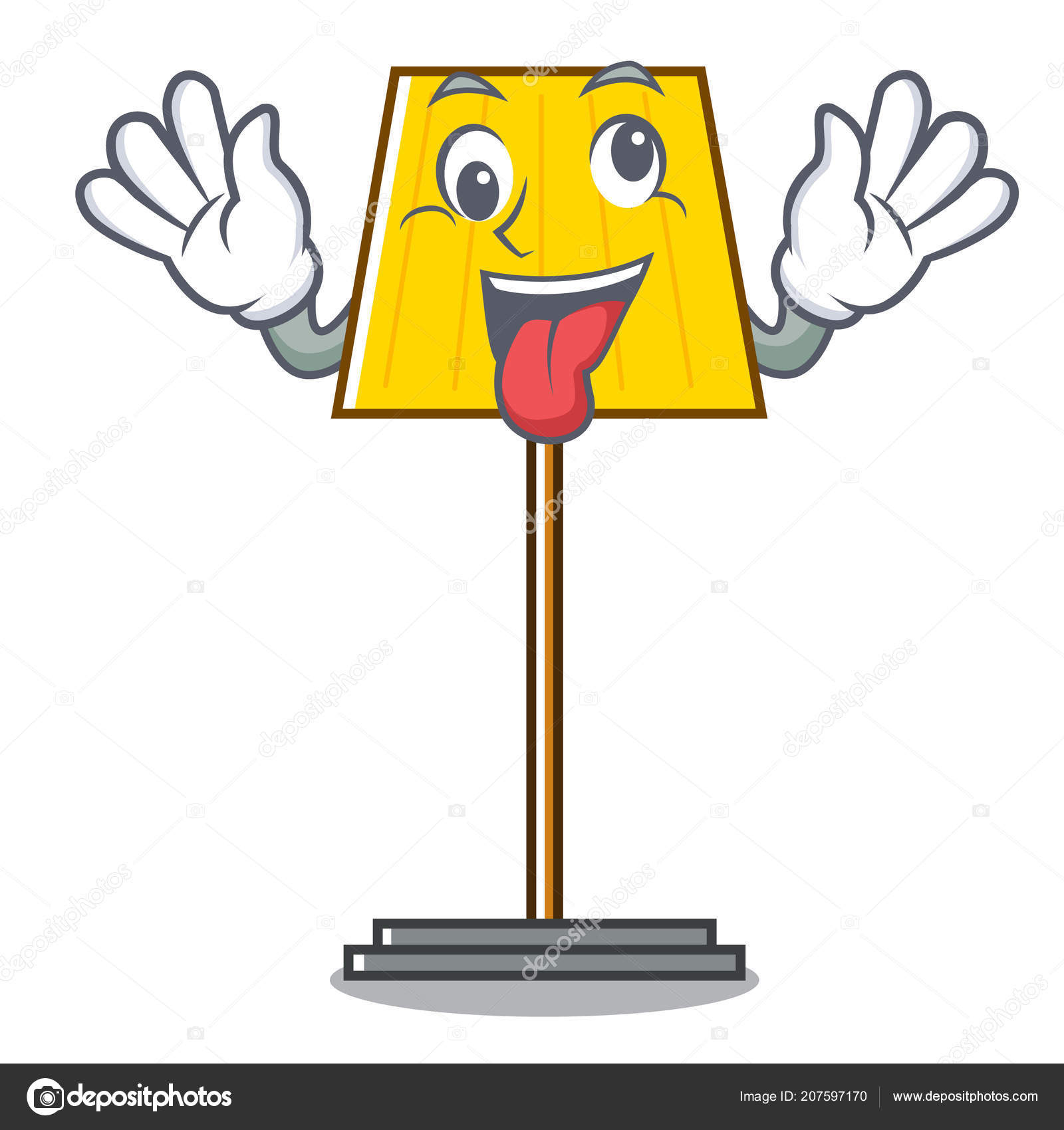 Crazy Floor Lamp Mascot Cartoon Vector Illustration Stock with regard to dimensions 1600 X 1700