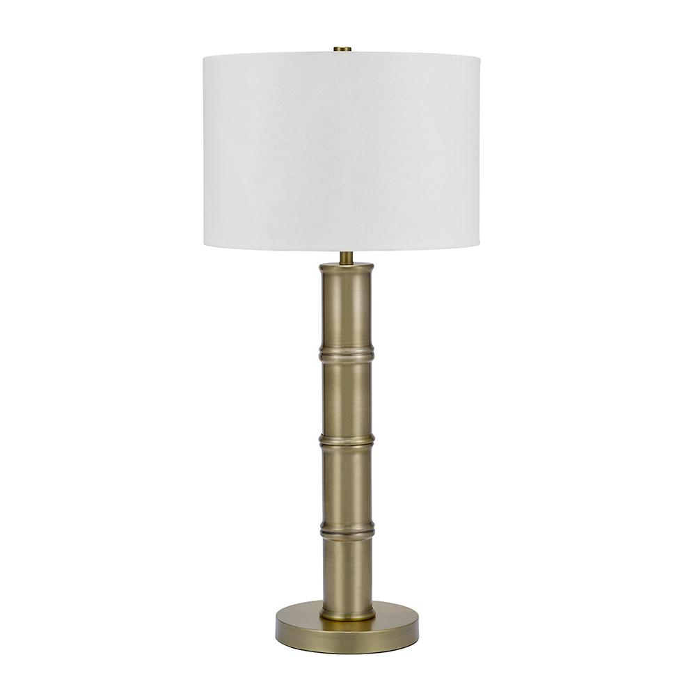 Cresswell 33 In Antique Brass Art Deco Coastal Bamboo Table Lamp And Led Bulb with size 1000 X 1000
