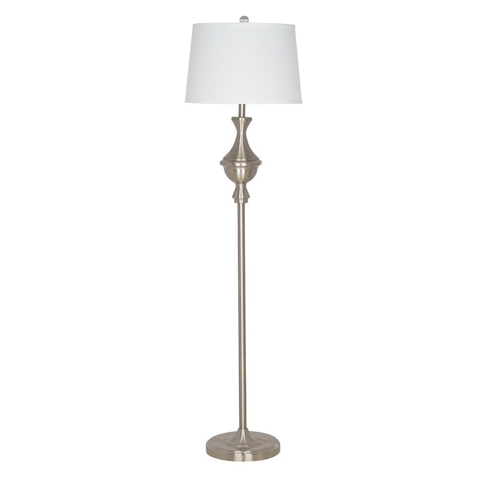 Cresswell 58 In Brushed Nickel Traditional Floor Lamp And Led Bulb regarding size 1000 X 1000