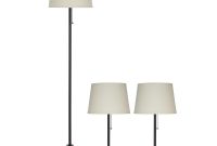 Cresswell 58 In Oil Rubbed Bronze Floor Lamp And Two 24 In Table Lamps Set With Off White Bell Shades And Led Bulbs regarding sizing 1000 X 1000