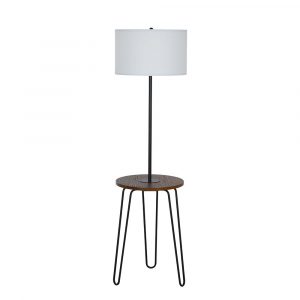 Cresswell 59 In Black Mid Century Modern Floor Lamp With Table with regard to measurements 1000 X 1000