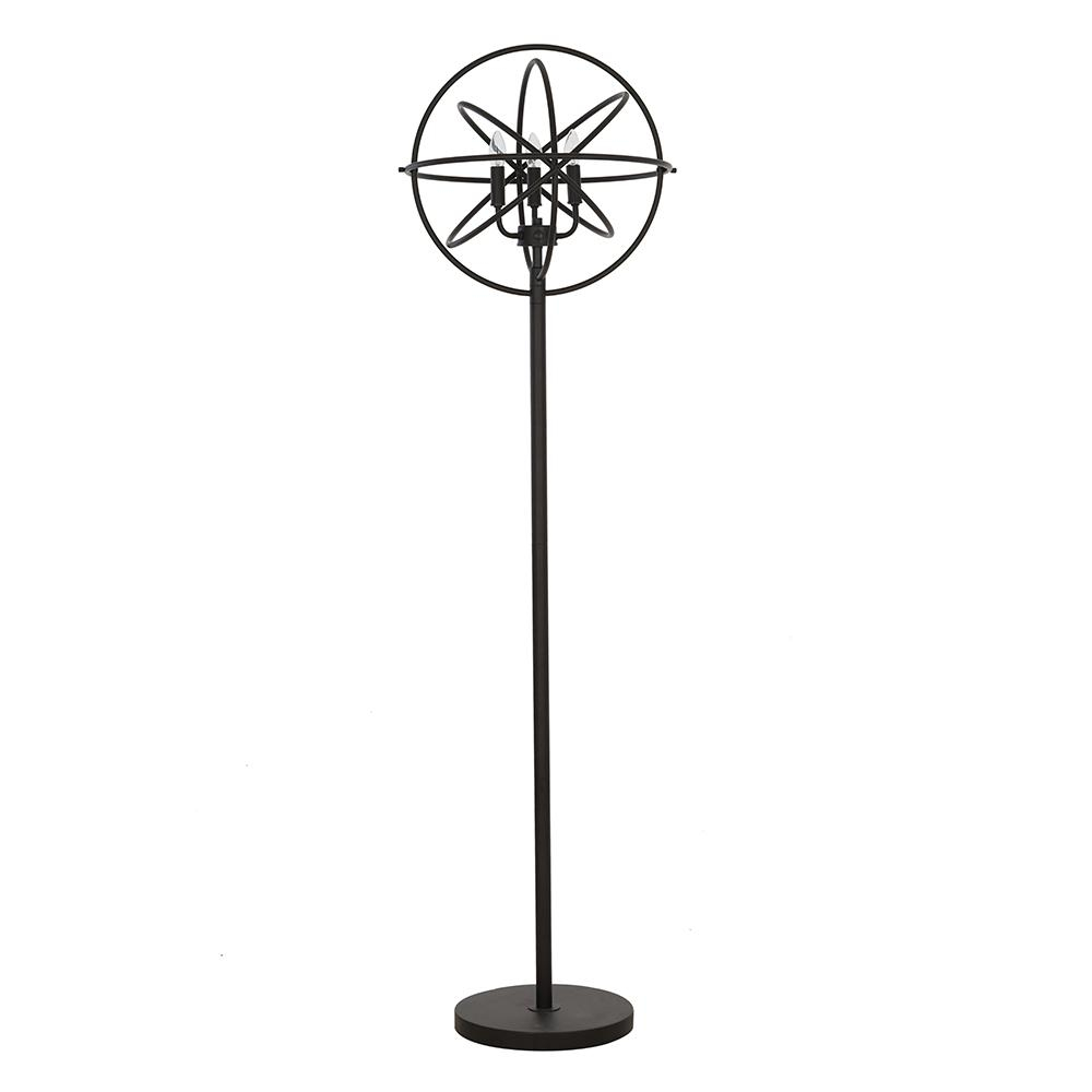 Cresswell 60 In Black Industrial Chandelier Floor Lamp regarding proportions 1000 X 1000