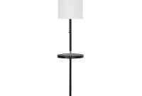 Cresswell 60 In Black With Plated Chrome Metal Accents Transitional Floor Lamp With Table With Led Bulb Included inside sizing 1000 X 1000