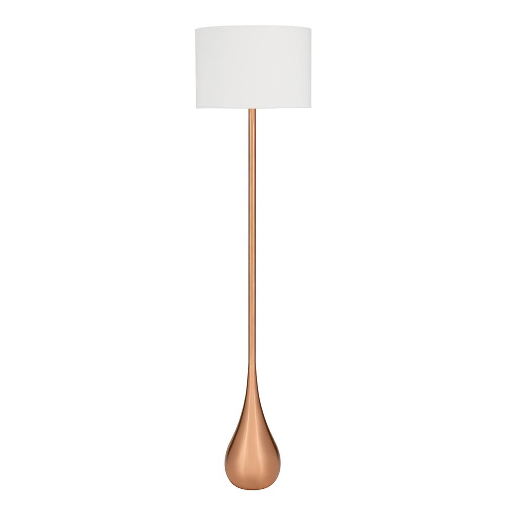 Cresswell 60 In Metallic Copper Mid Century Modern Metal Teardrop Floor Lamp And Led Bulb throughout dimensions 1000 X 1000