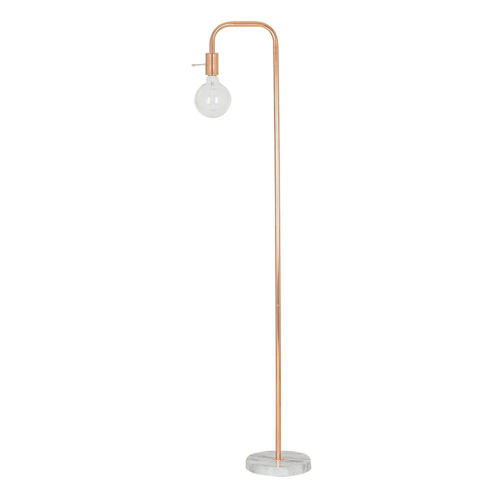 Cresswell 62 In Rose Gold And White Faux Marble Base Floor Lamp in size 1000 X 1000