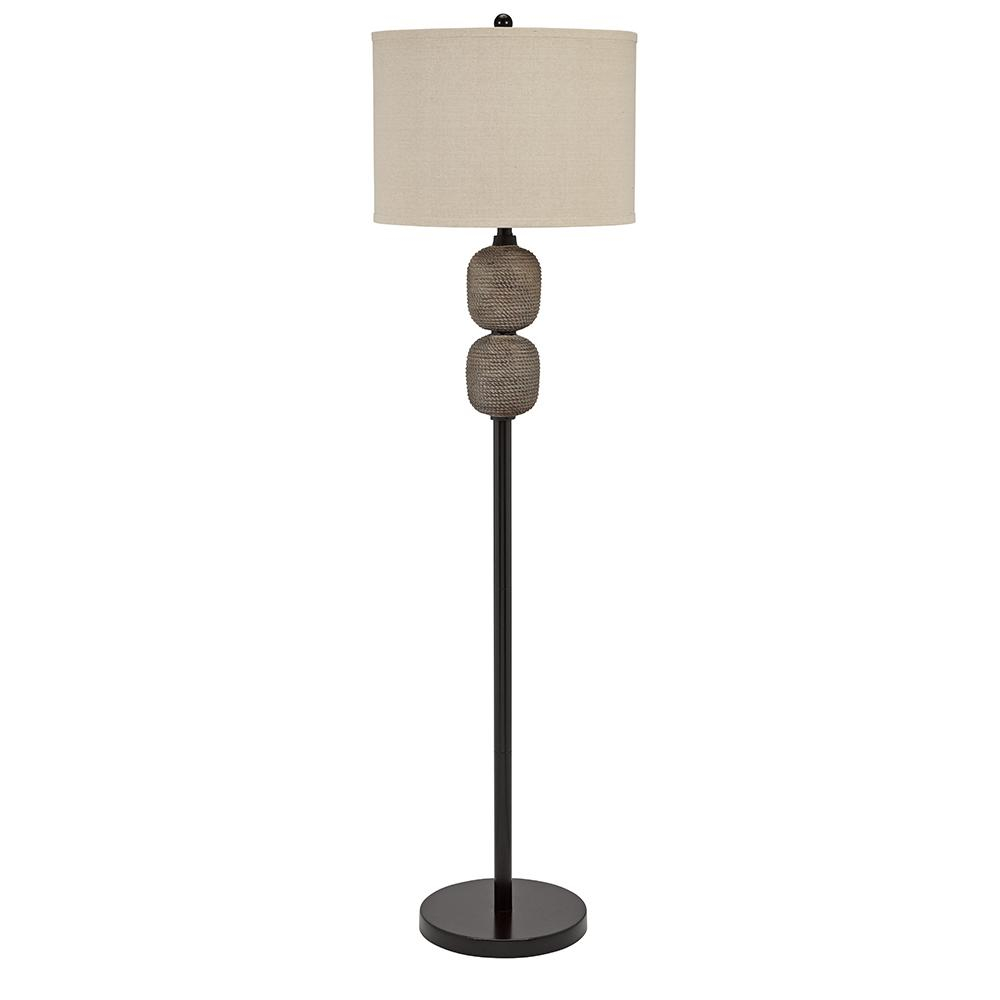 Cresswell 6275 In Grey And Dark Bronze Coastal Maritime Rope Floor Lamp And Led Bulb in size 1000 X 1000
