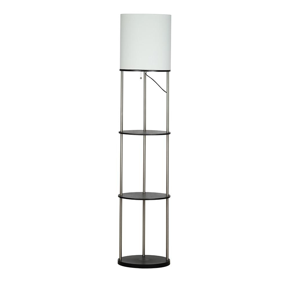 Cresswell 63 In Brushed Steelblack Oval Etagere Floor Lamp intended for measurements 1000 X 1000