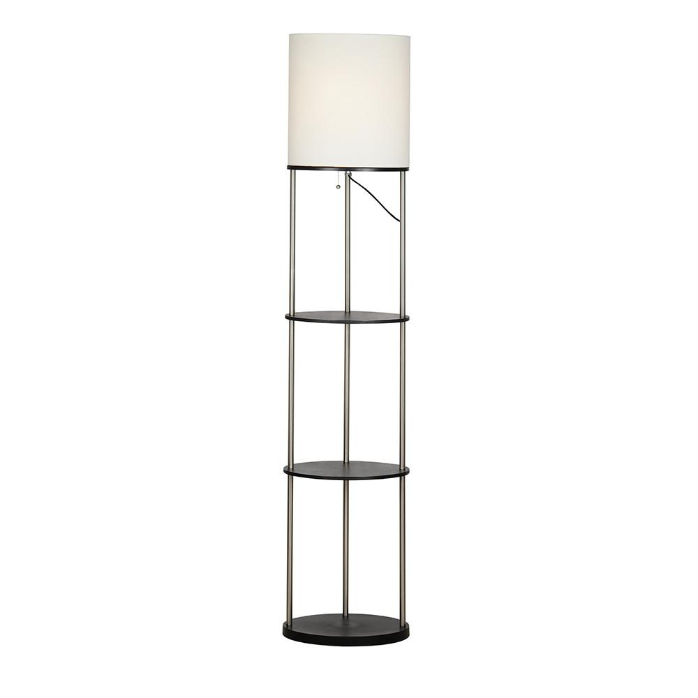 Cresswell 63 In Brushed Steelblack Oval Etagere Floor Lamp pertaining to proportions 1000 X 1000