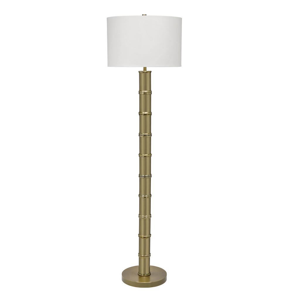 Cresswell 6325 In Antique Brass Art Deco Coastal Inspired Bamboo Floor Lamp And Led Bulb pertaining to size 1000 X 1000