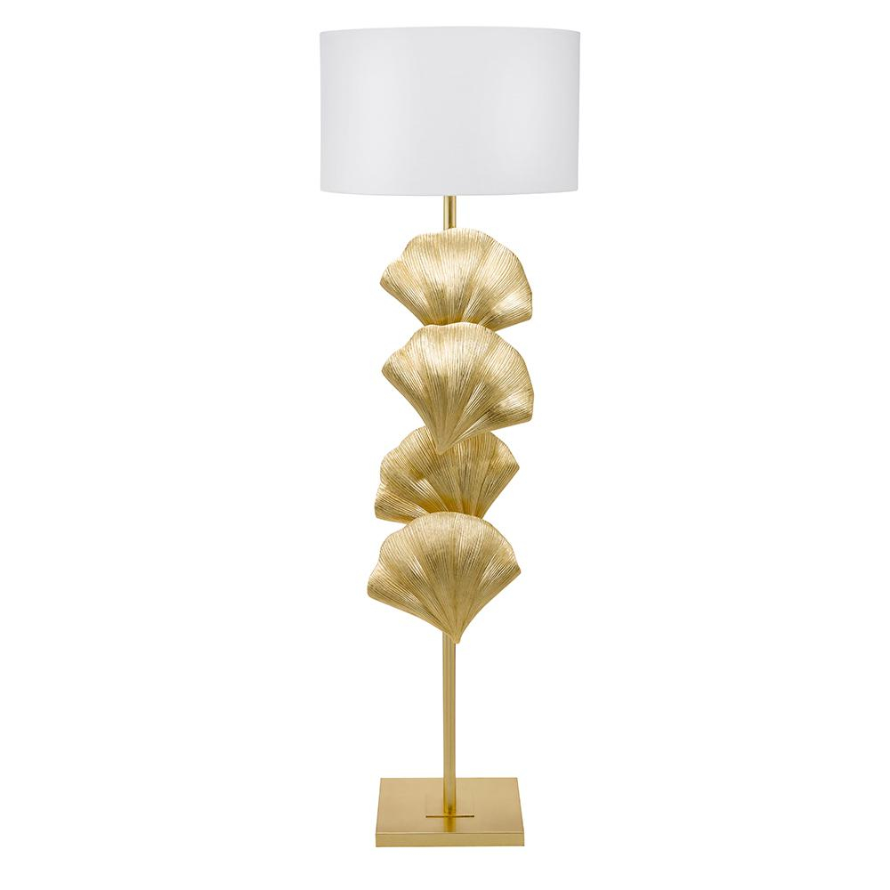 Cresswell 64 In Gold Leaf Art Deco Coastal Seashell Floor Lamp And Led Bulb with measurements 1000 X 1000