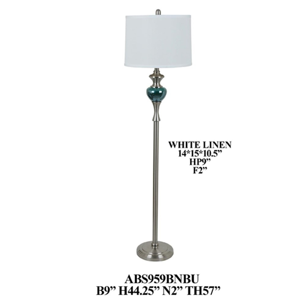 Crestview Collections Metal Glass Floor Lamp Abs959bnbu intended for size 1000 X 1000