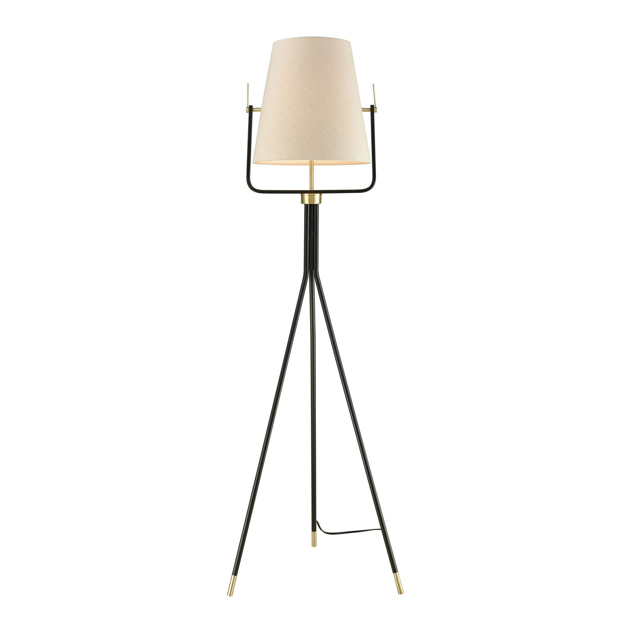 Cromwell 1 Light Tripod Floor Lamp Blackbrass Lighting in proportions 2048 X 2048