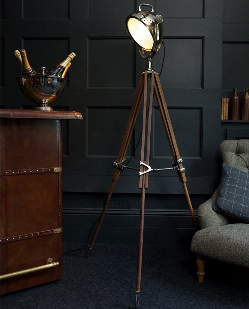 Culinary Concepts Rolls Tripod Headlamp Spotlight With Natural Sheesham Wood Tripod throughout dimensions 830 X 1032