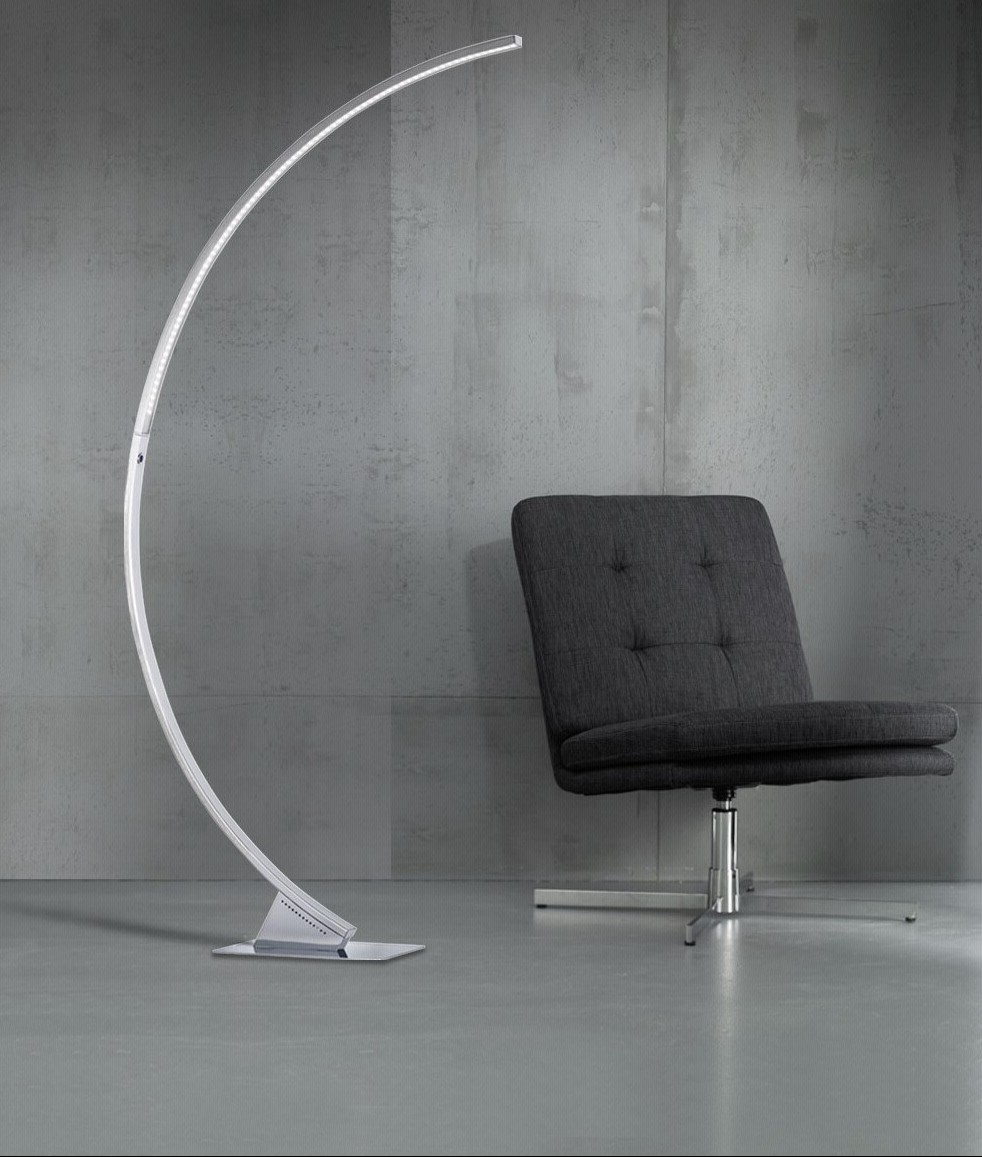 Curved Long Reach Chrome Floor Lamp throughout sizing 982 X 1157