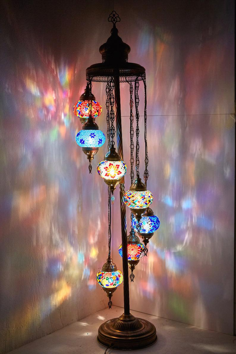 Customizable Floor Lamp Free Express Shipping Turkish Moroccan Mosaic Floor Lamp Light Lampshade 7 Globes within dimensions 794 X 1191