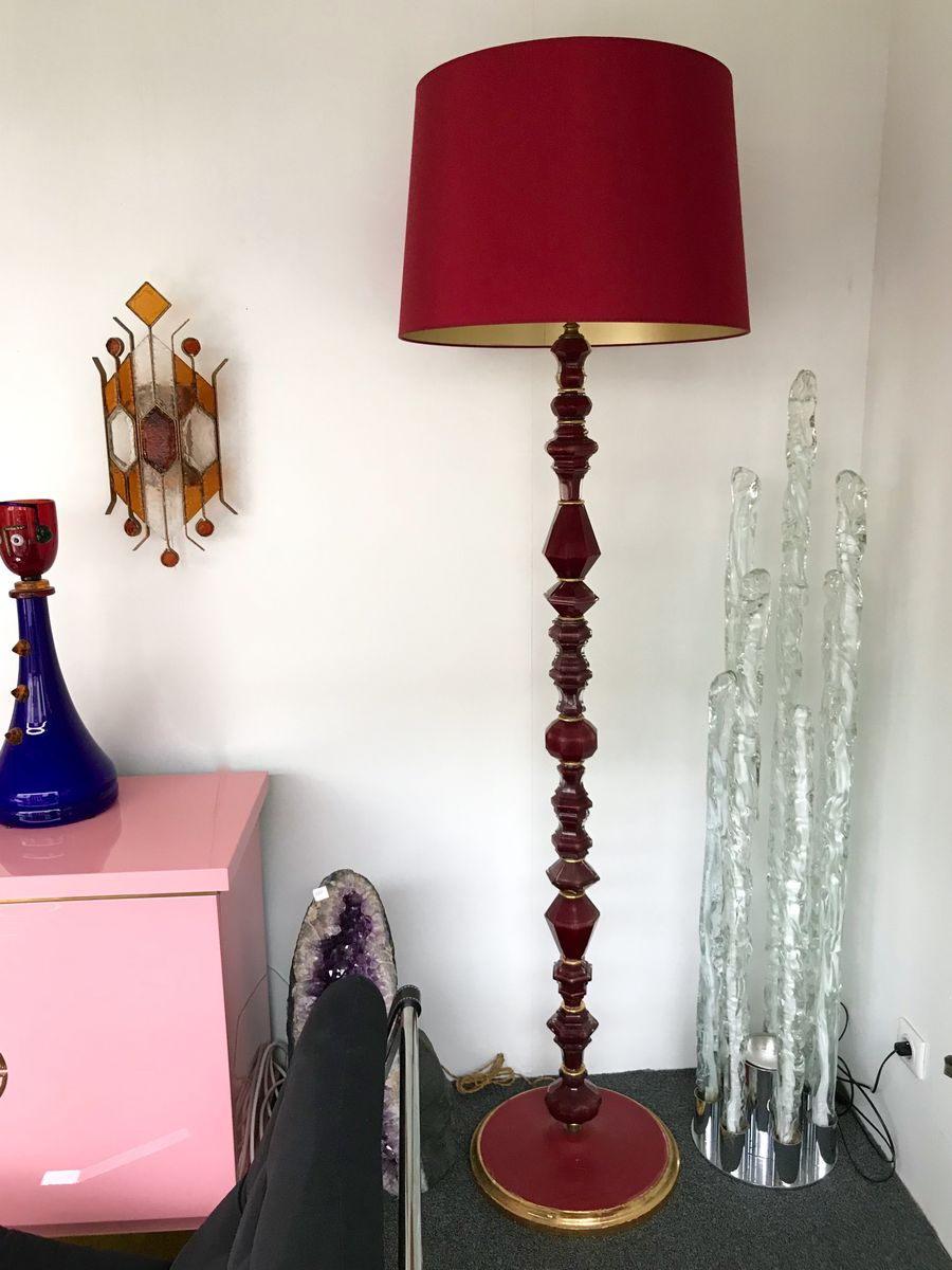 Czech Floor Lamp In Bohemian Style Glass 1940s in measurements 900 X 1200