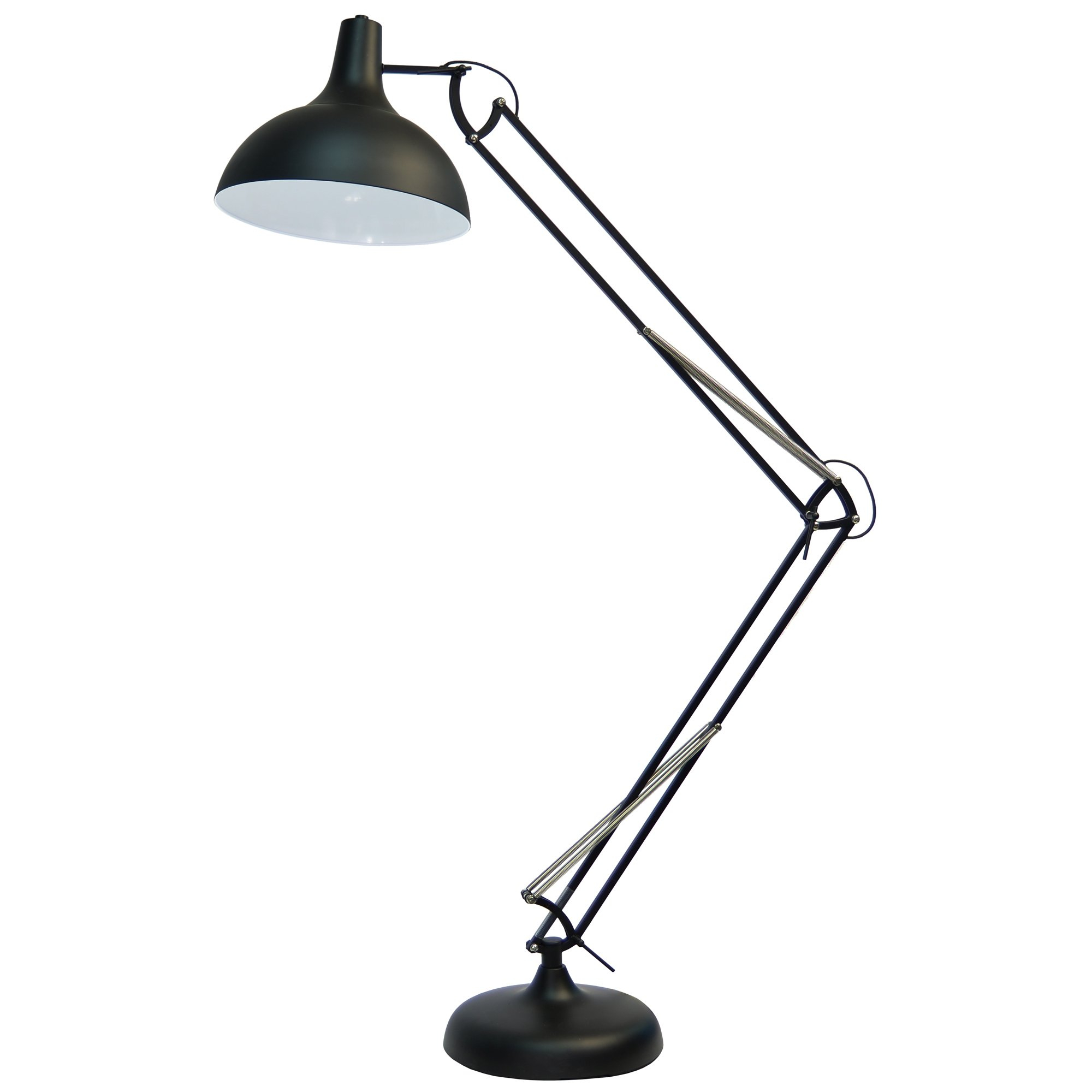 Dainolite 1 Light Adjustable Floor Lamp Black Finish 120f Bk for proportions 2000 X 2000