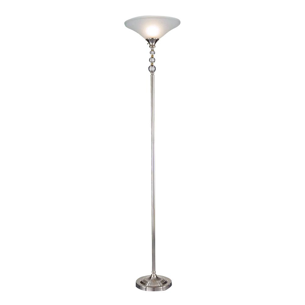 Dale Tiffany 72 In Nickel Optic Glass Torchiere With Glass Shade throughout dimensions 1000 X 1000