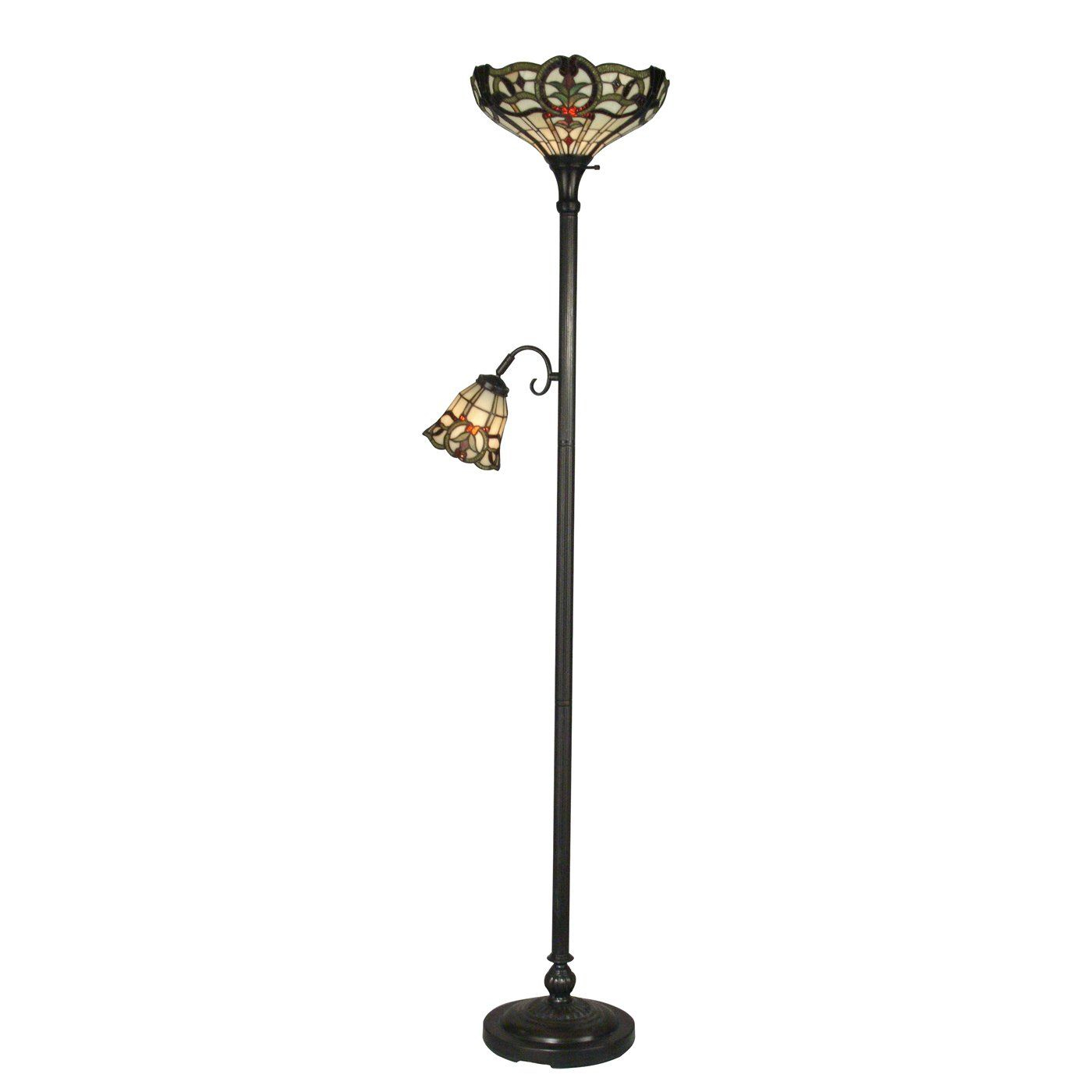 Dale Tiffany Tr10022 2 Light Torchiere Side Floor Lamp Mica pertaining to proportions 1400 X 1400
