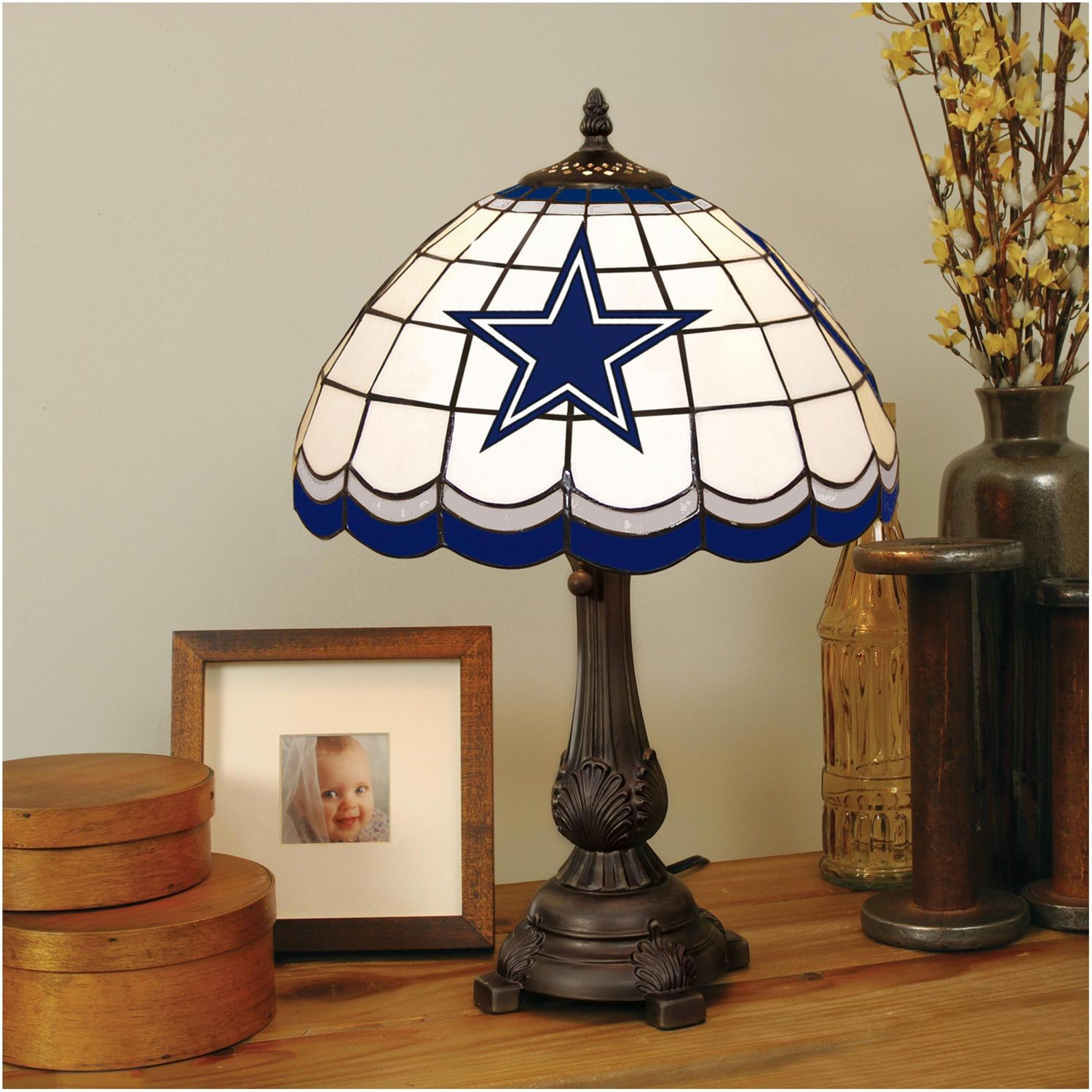 Dallas Cowboys Tiffany Table Lamp Hunter Tiffany Table regarding sizing 1500 X 1500