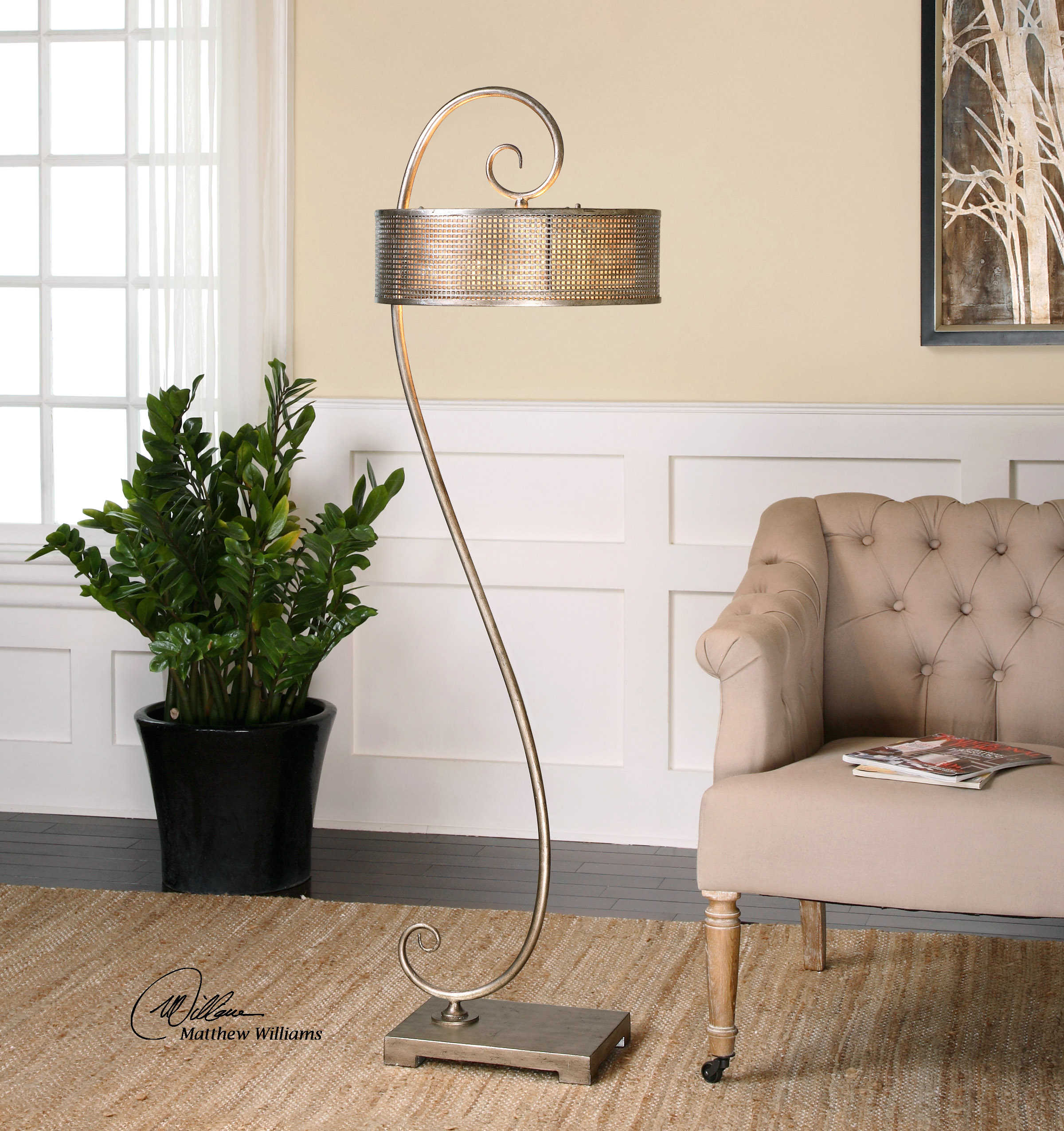 Dalou Scroll Floor Lamp Uttermost with regard to dimensions 2400 X 2550