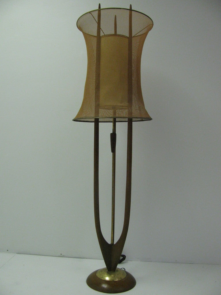 Danish Mid Century Modern Floor Lamp With Copper Mesh Shade Adrian Pearsall regarding dimensions 768 X 1024