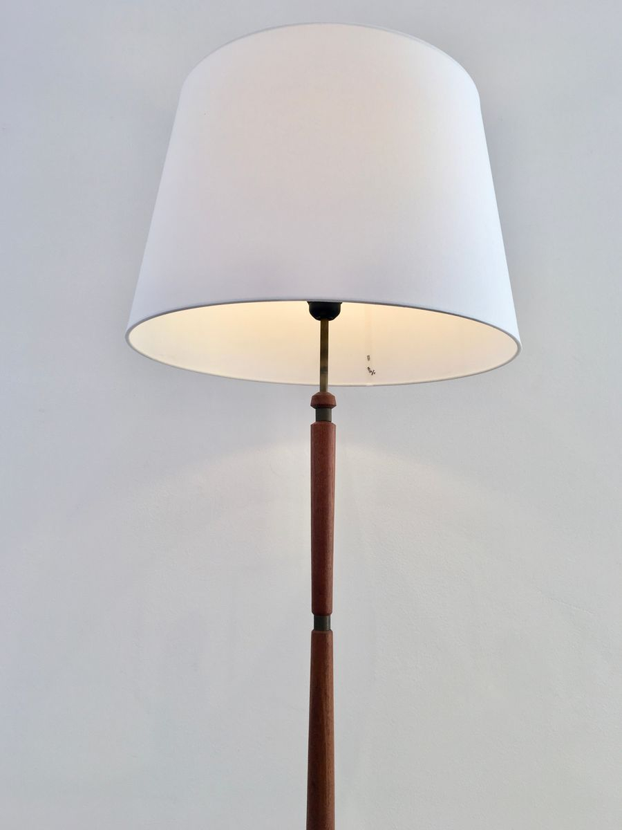 Danish Mid Century Teak Floor Lamp With Brass Details for sizing 900 X 1200