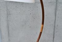 Danish Teak Arc Or Bow Tripod Floor Lamp With New Bonnet in dimensions 768 X 1159