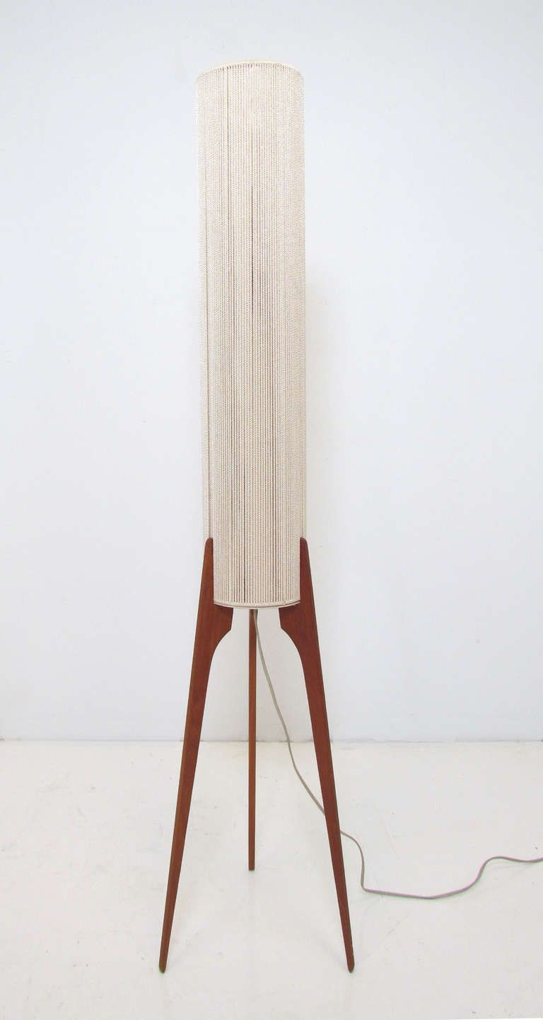 Danish Teak Tripod Floor Lamp Ca 1960s Mid Century with proportions 768 X 1443