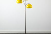 Dantzig Satin Nickel 3 Arm Floor Lamp With Yellow Dome pertaining to measurements 1000 X 1000