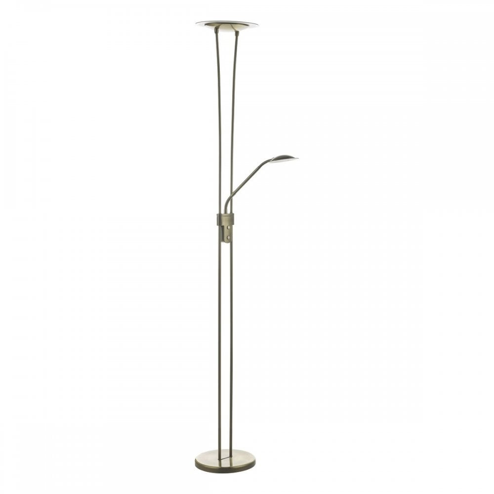 Dar Lighting Hah4975 Hahn Led Touch Floor Lamp Antique Brass with size 1000 X 1000