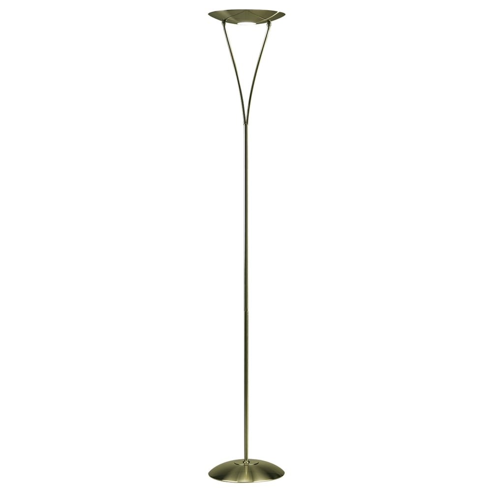 Dar Lighting Opus Dimmable Uplighter Floor Lamp In Antique Brass pertaining to size 1000 X 1000
