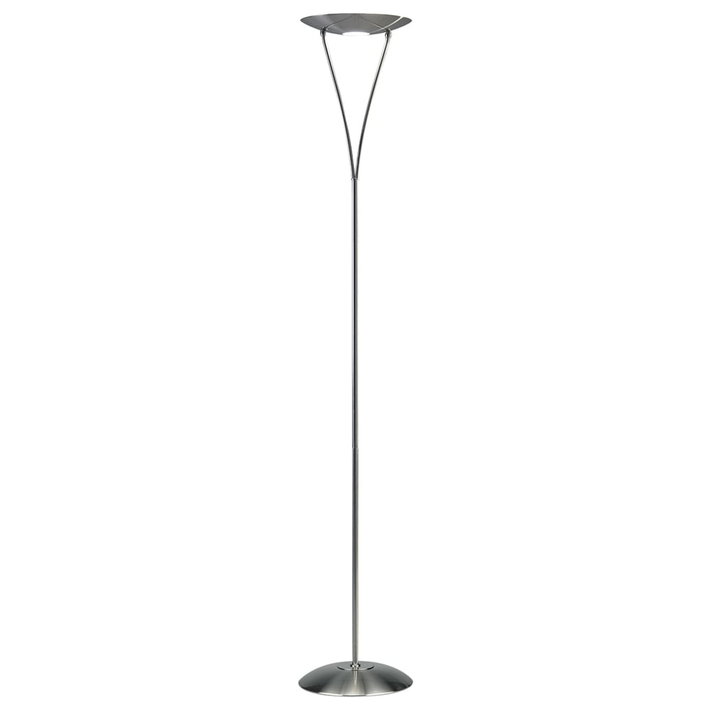 Dar Lighting Opus Dimmable Uplighter Floor Lamp In Satin Chrome inside sizing 1000 X 1000